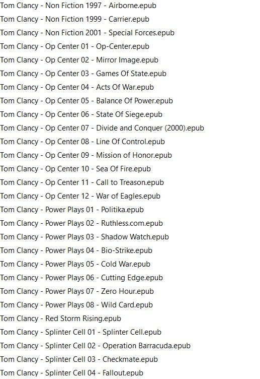 Tom Clancy E-BOOK Collection epub format(87ebooks)-EBOOK/instant delivery