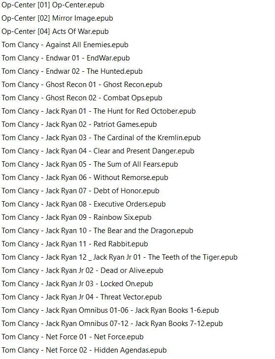 Tom Clancy E-BOOK Collection epub format(87ebooks)-EBOOK/instant delivery