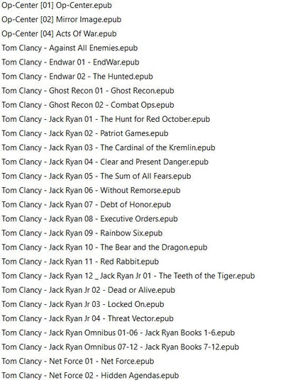 Tom Clancy E-BOOK Collection epub format(87ebooks)-EBOOK/instant delivery