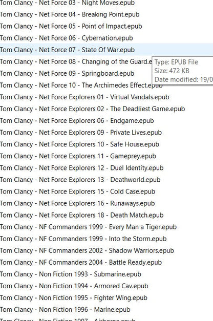 Tom Clancy E-BOOK Collection epub format(87ebooks)-EBOOK/instant delivery